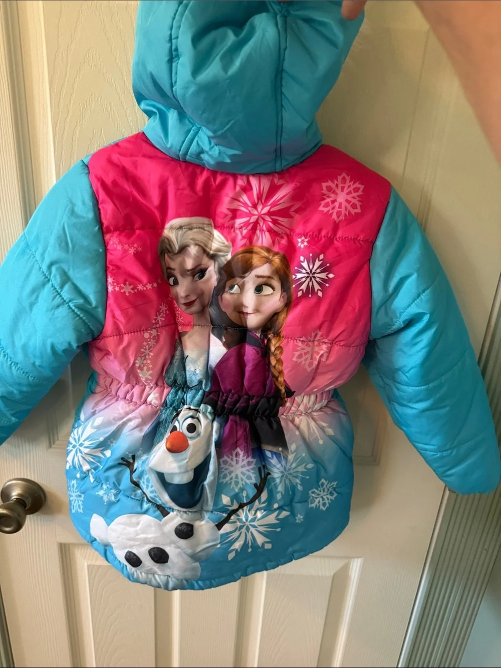 Disney Frozen Winter Puffer coat, winter blue - Bright Pink Lining